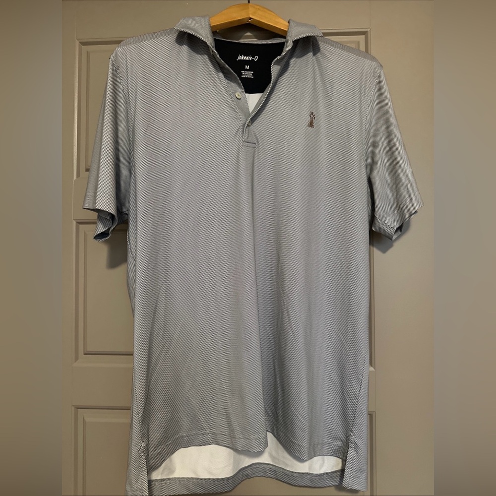 johnnie-O Men’s White and Black Golf Polo